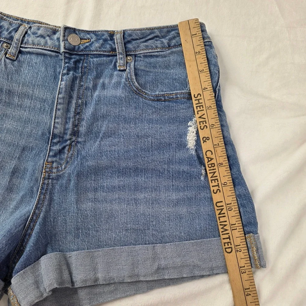 Wild Fable Shorts Women 8R Blue Super High-Rise Rolled Cuff Distressed Excellent